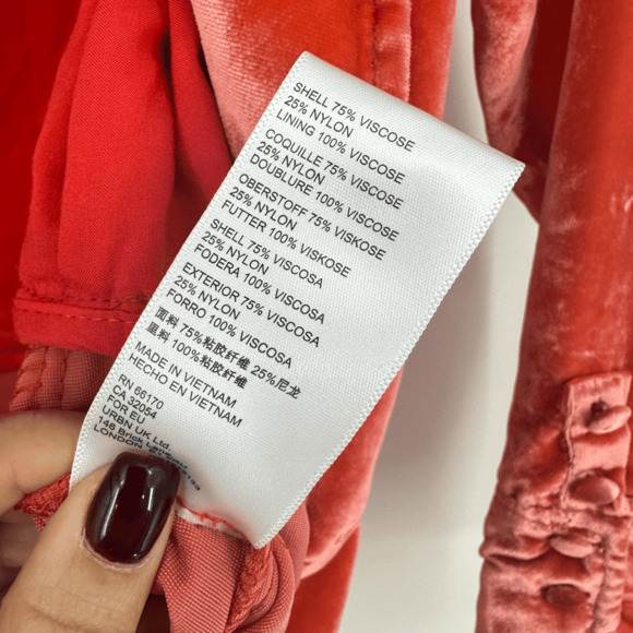 Free People Viola Velvet Romper Size S Orange Long Sleeve Tassels Boho Festival - Picture 6 of 15